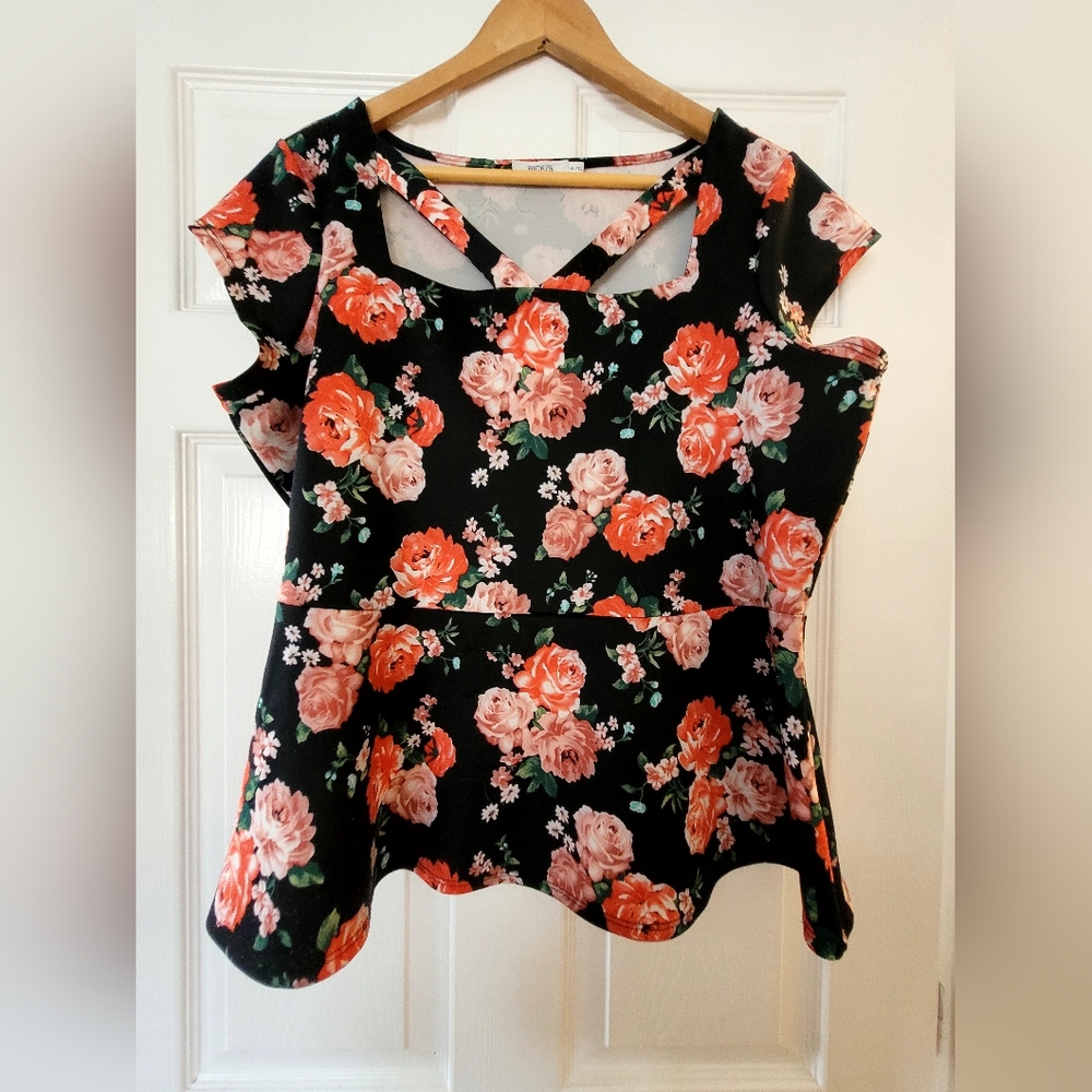 Floral peplum top xlarge